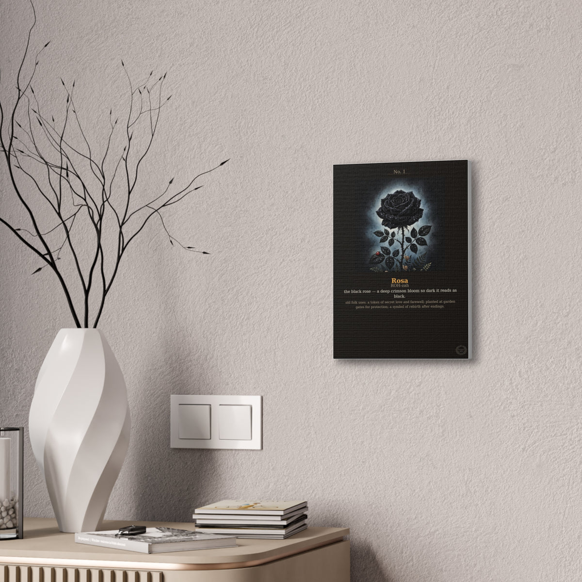 Apothecary of Thorns Canvas - Black Rose No. 1