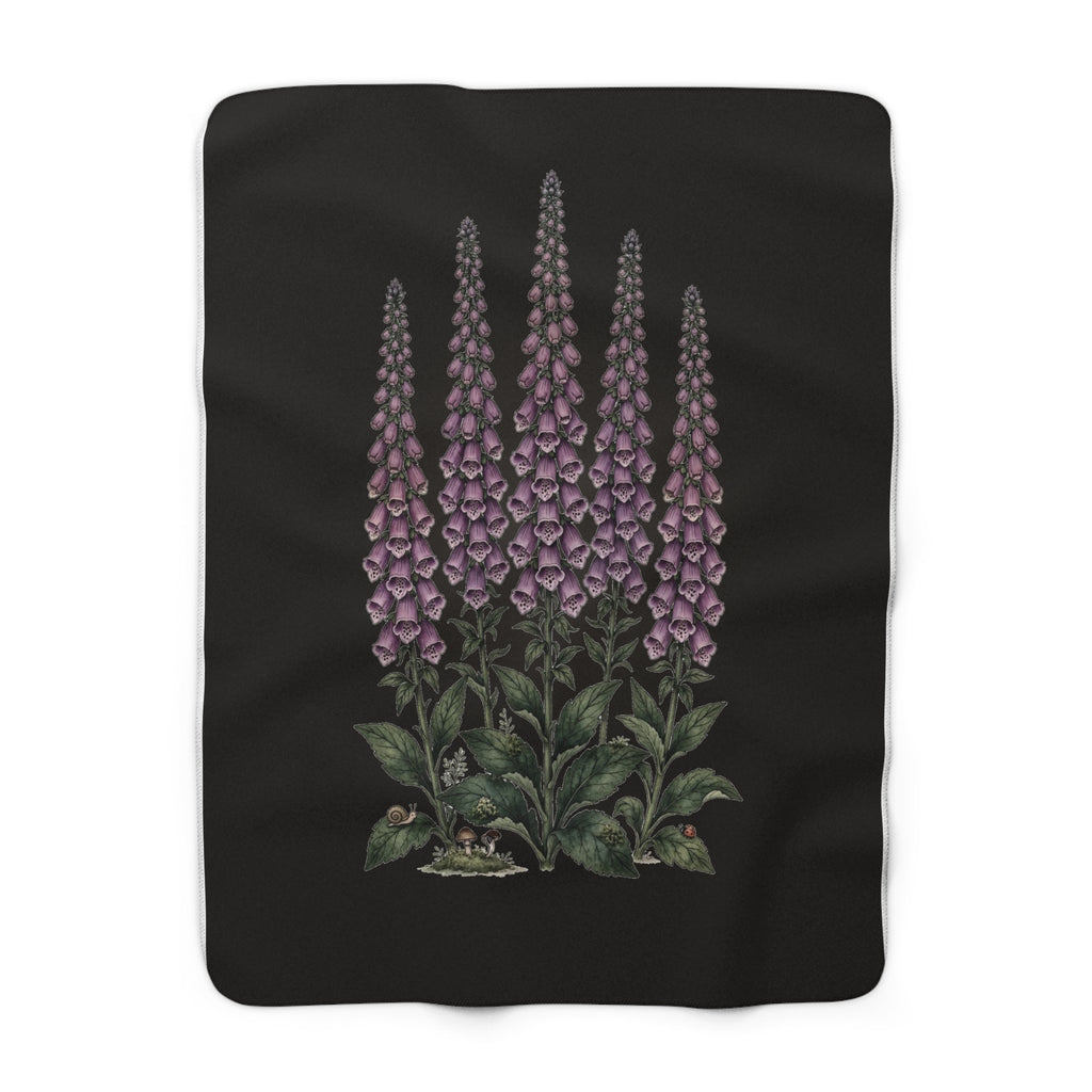 Apothecary of Thorns Sherpa Blanket - Foxglove - soft printed fleece blanket