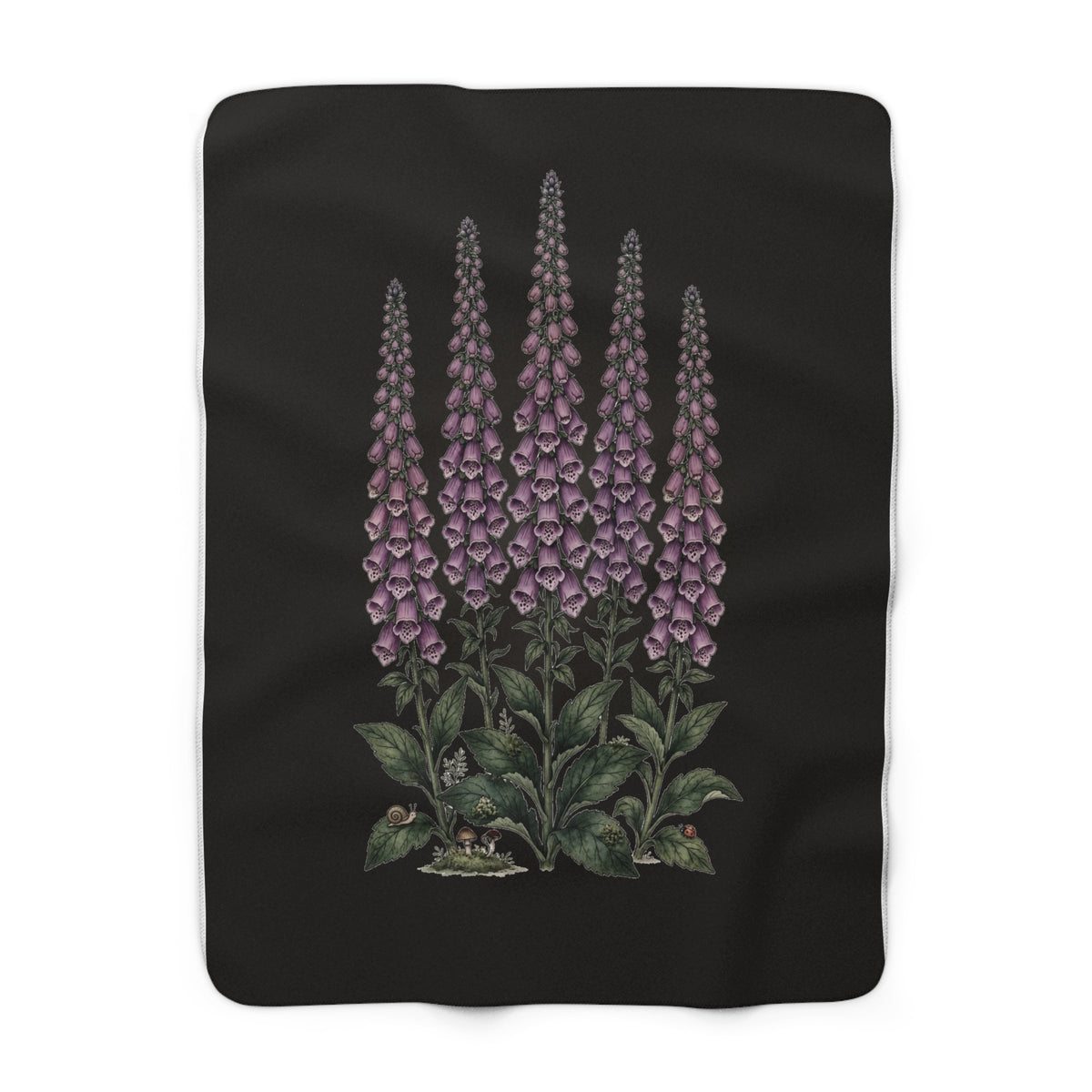 Apothecary of Thorns Sherpa Blanket - Foxglove - soft printed fleece blanket
