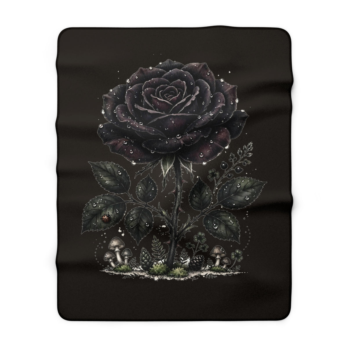 Apothecary of Thorns Sherpa Blanket - Black Rose - product photo 3