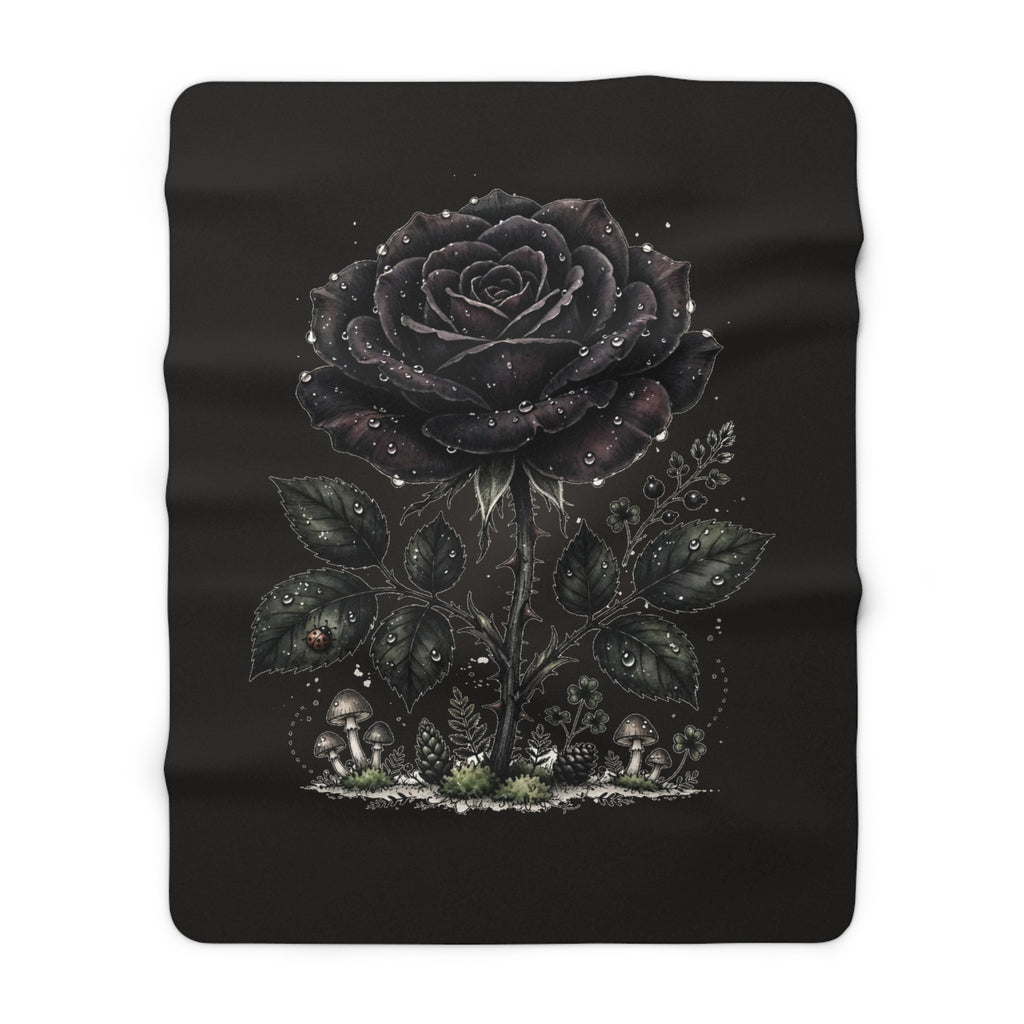 Apothecary of Thorns Sherpa Blanket - Black Rose - product photo 2