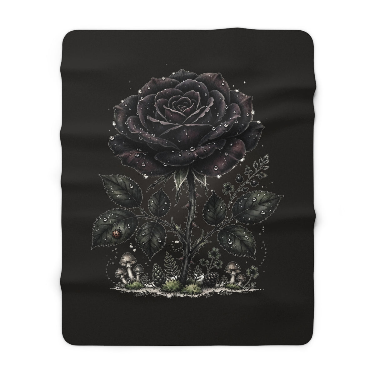 Apothecary of Thorns Sherpa Blanket - Black Rose - product photo 2