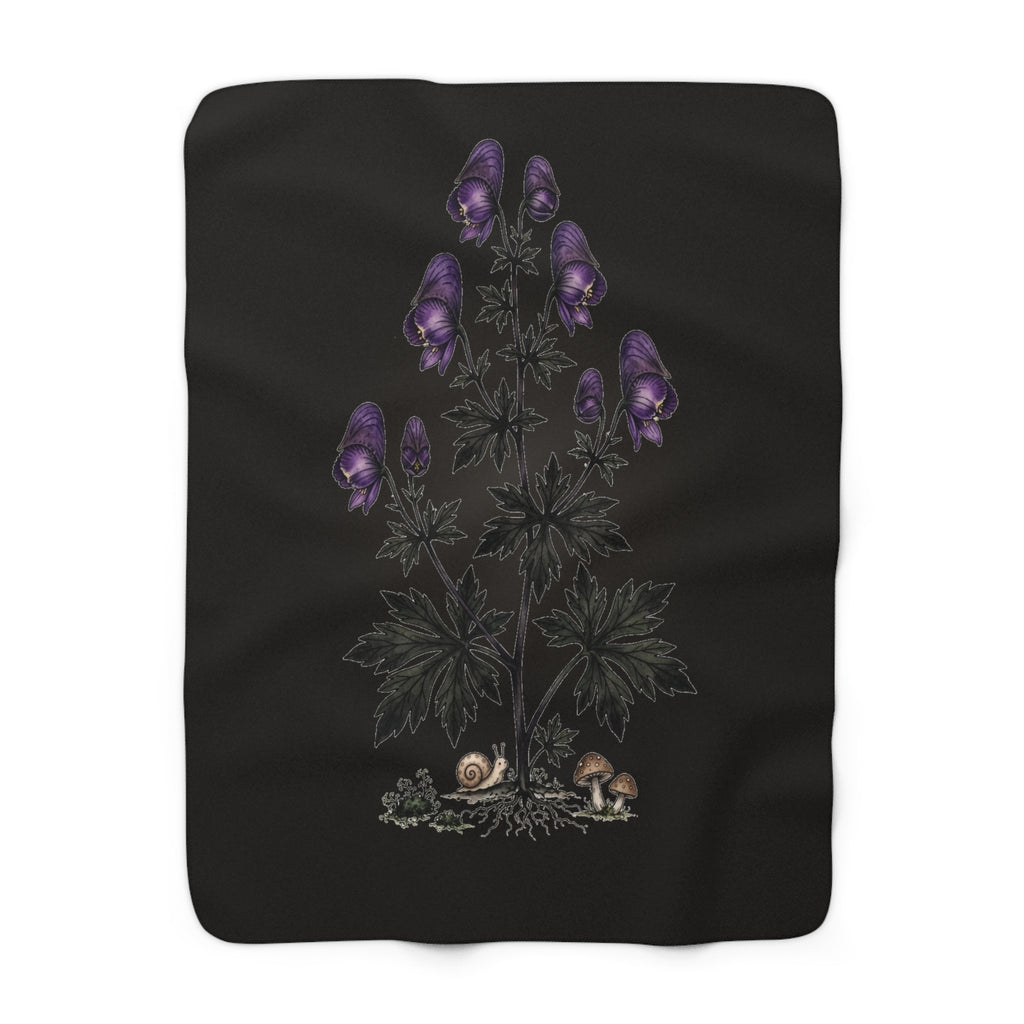 Apothecary of Thorns Sherpa Blanket - Wolfsbane - soft printed fleece blanket