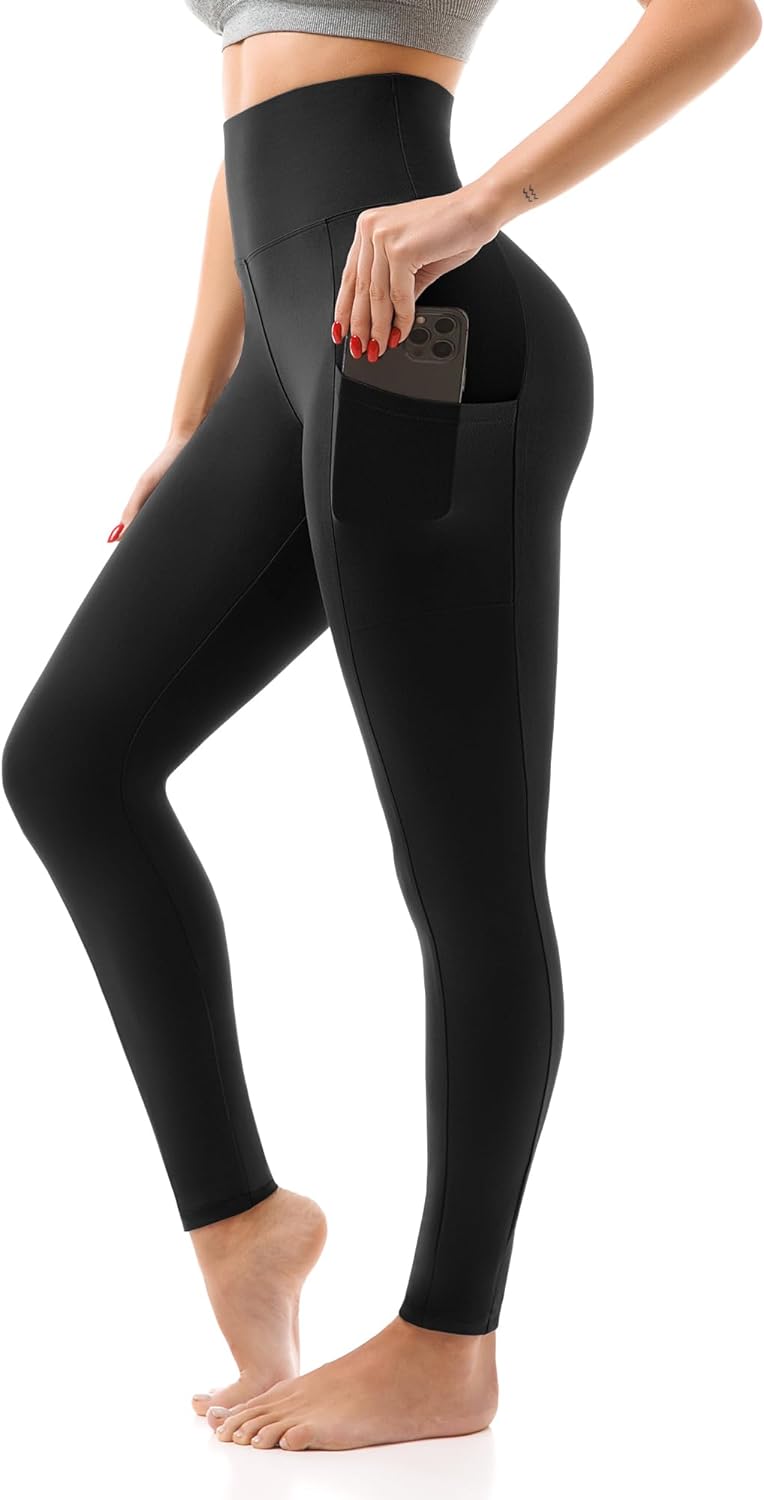 High-Waisted Leggings with Pockets - printed high-waisted leggings