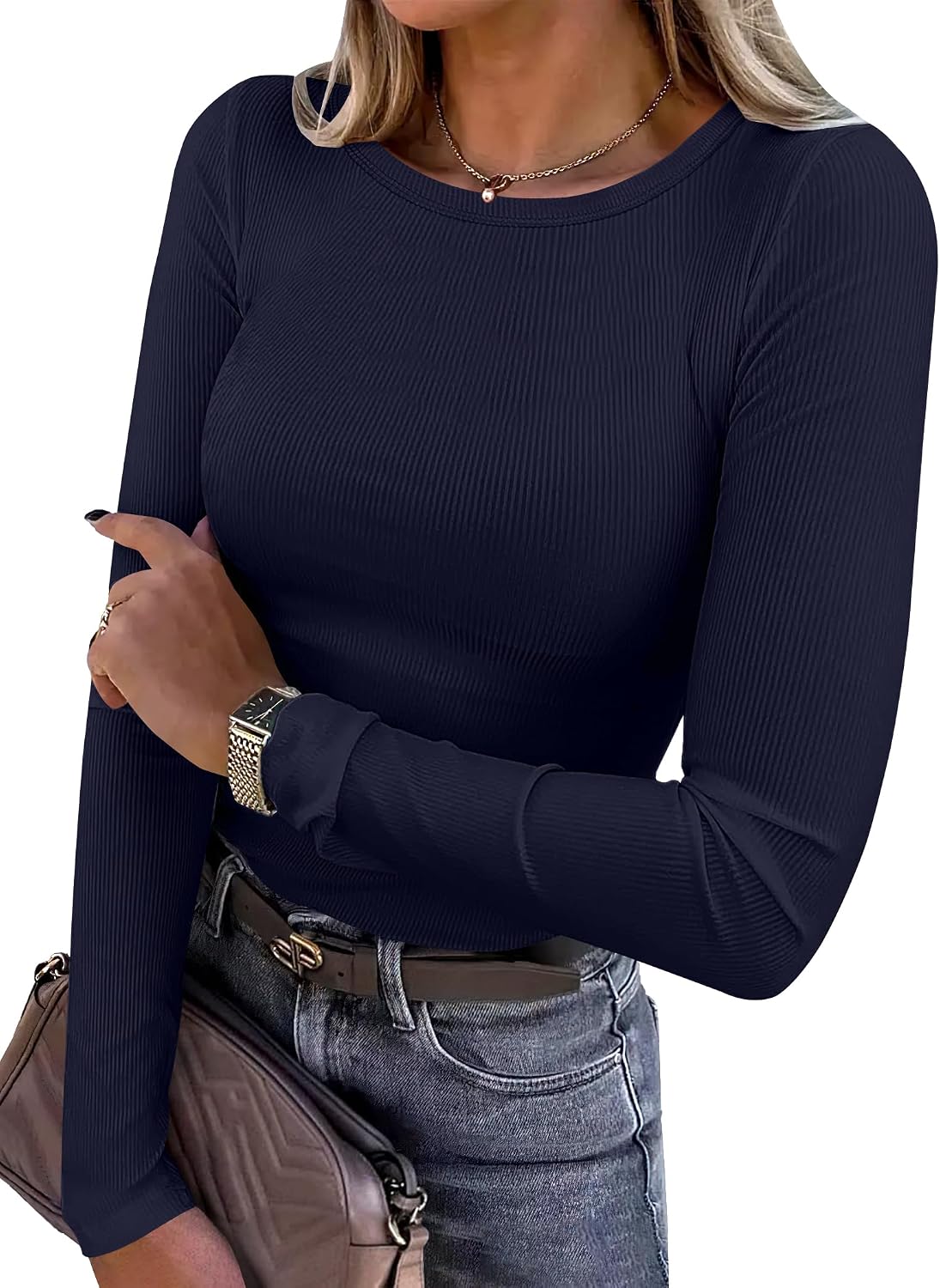 Ribbed Fitted Long Sleeve Top