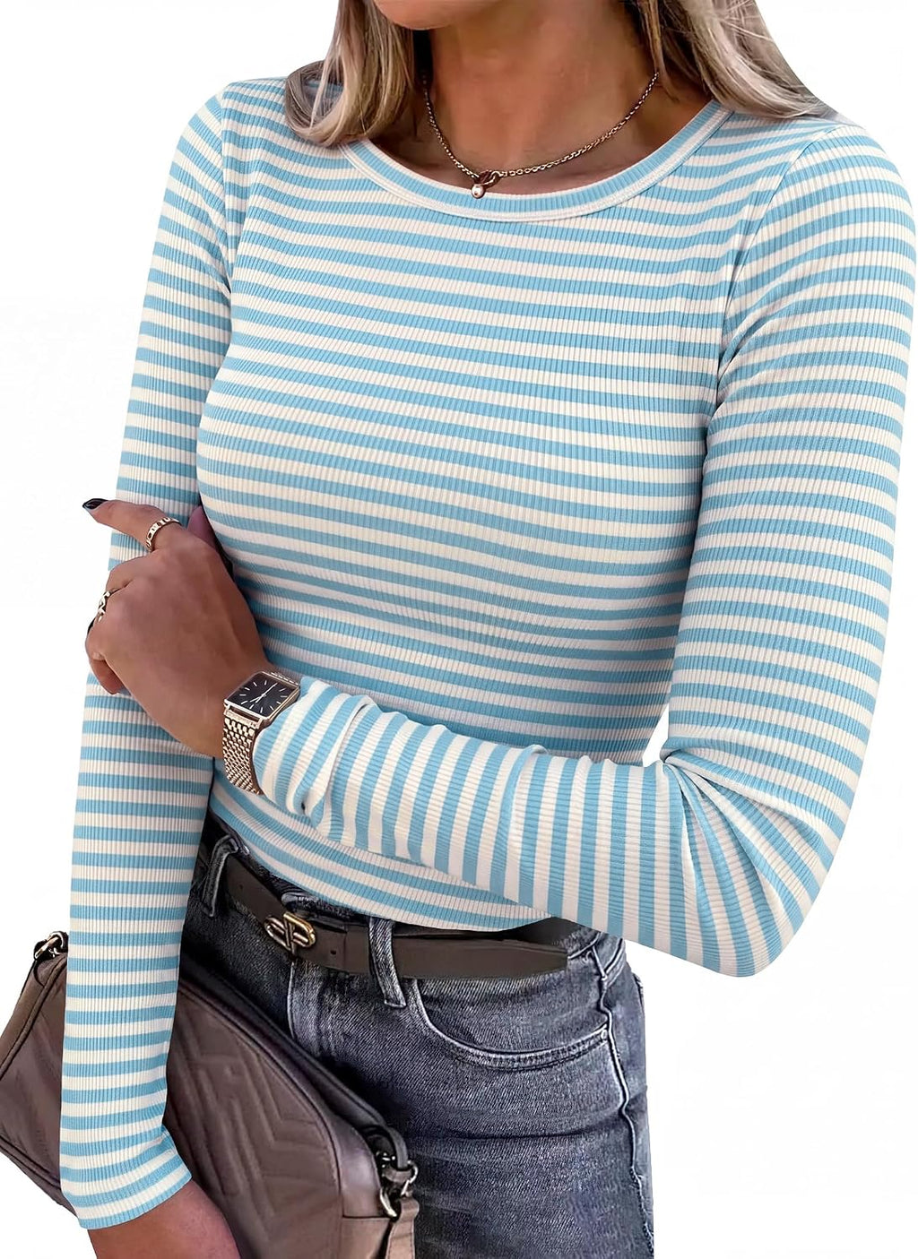 Ribbed Fitted Long Sleeve Top