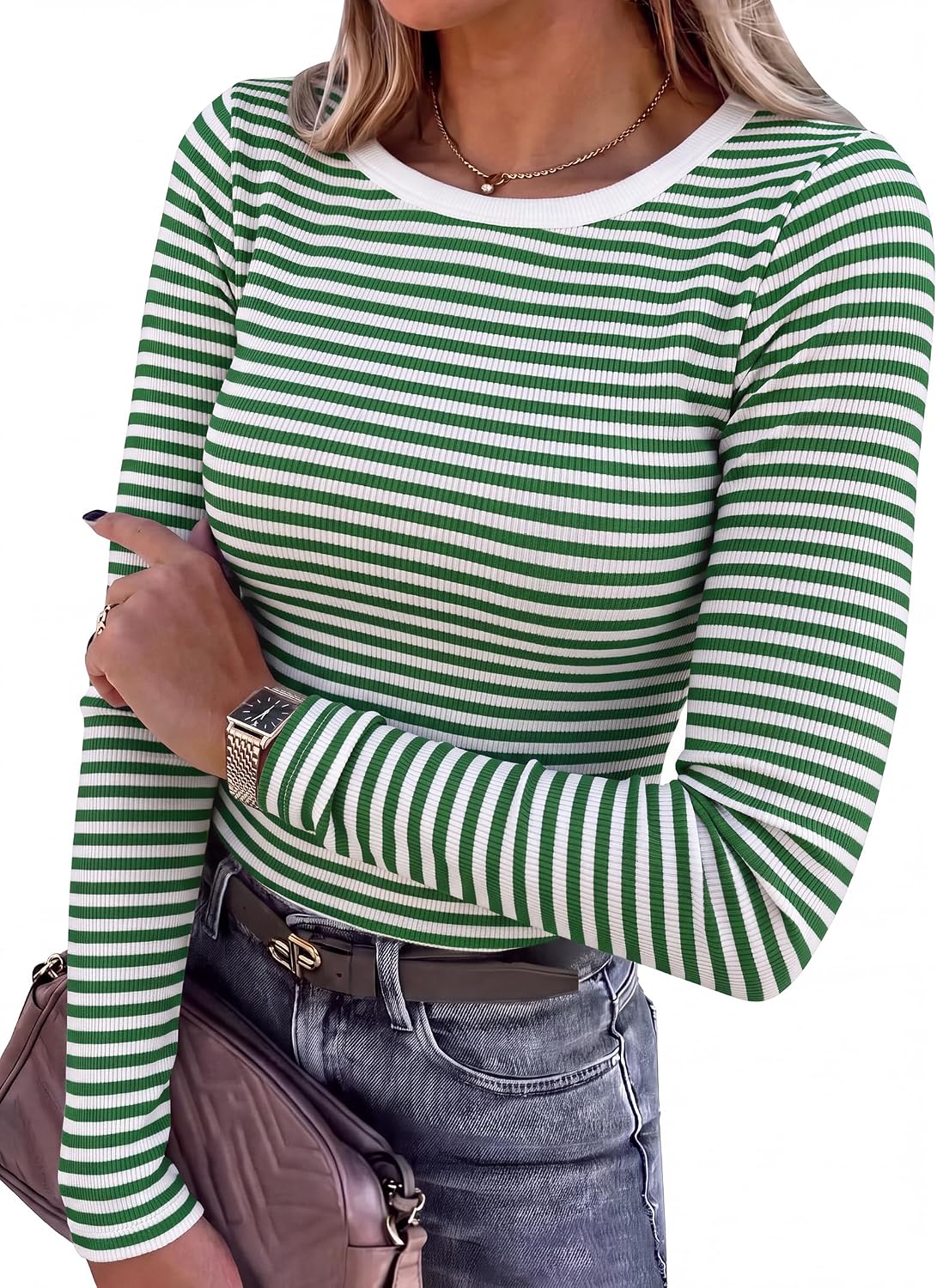 Ribbed Fitted Long Sleeve Top