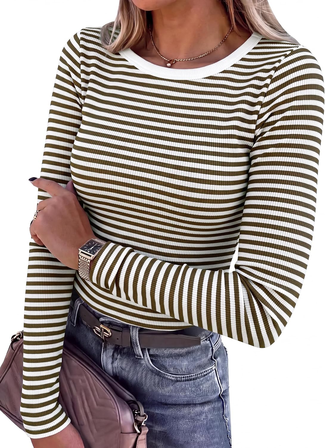Ribbed Fitted Long Sleeve Top